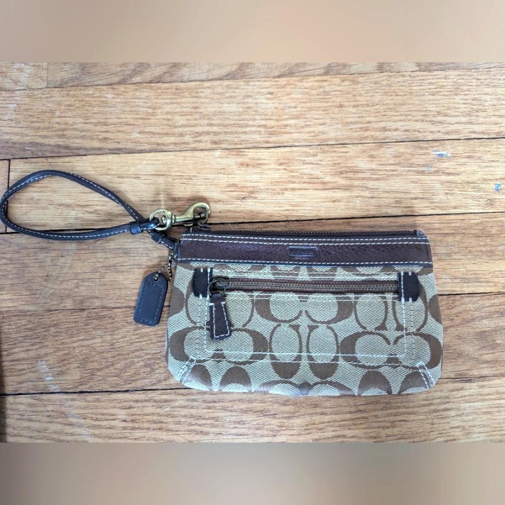 Coach Brown Wristlet
